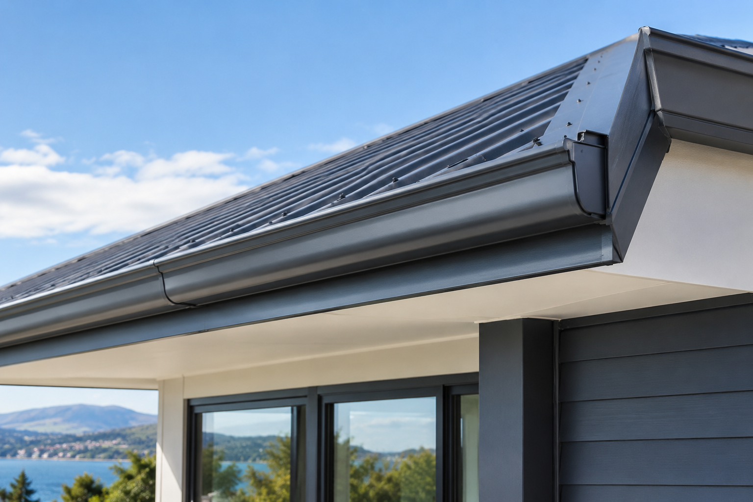 Illustrative roofing and guttering detail